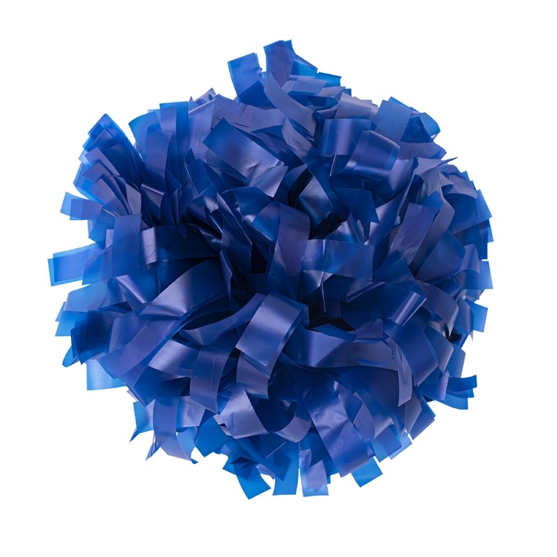 Pon pon 6" plastique bleu